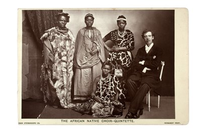 Das afrikanische einheimische Chor-Quintett, London, um 1892 von London Stereoscopic Company